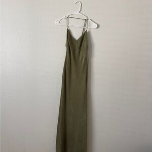 Olive Green Maxi Dress- (Worn Once for Wedding)